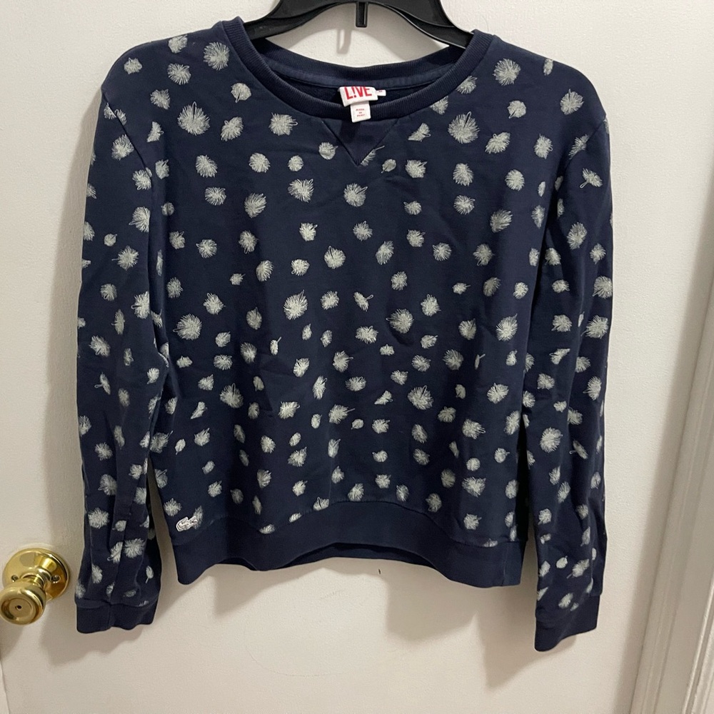 Lacoste navy blue print sweatshirt